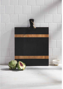 square wood serving board