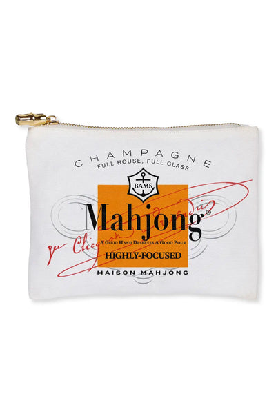 zip pouch mahjong orange label