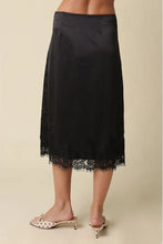 Load image into Gallery viewer, Satin Lace Hem Skirt
