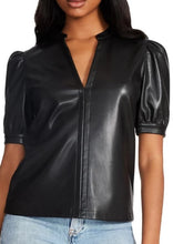 Load image into Gallery viewer, vegan leather puff sleeve top
