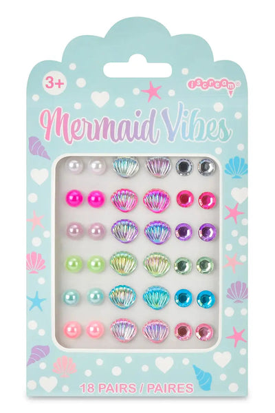 girls mermaid stick on earrings
