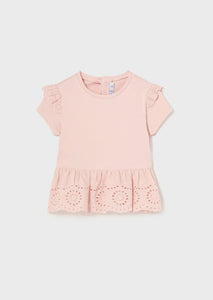 mini girl eyelet hem tee