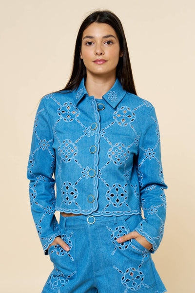 eyelet button jacket