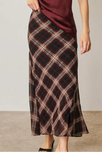 Load image into Gallery viewer, Plaid Bias Cut Maxi Skirt
