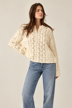 Load image into Gallery viewer, 1/2 zip cable sweater
