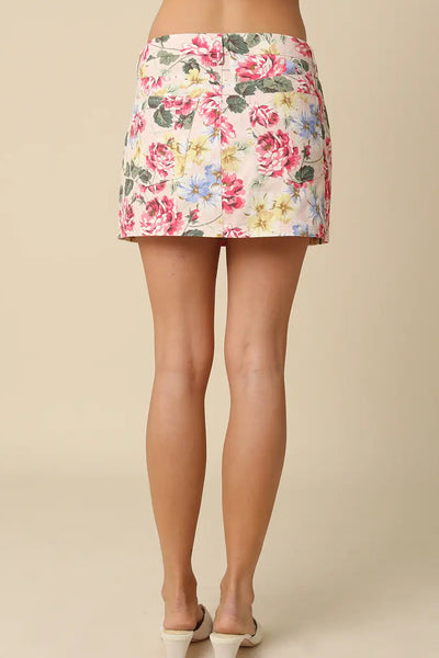 floral mini skirt
