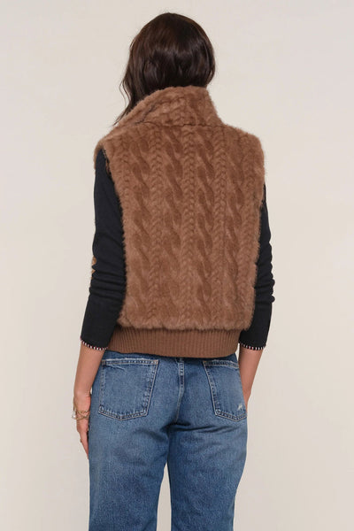faux fur zip vest