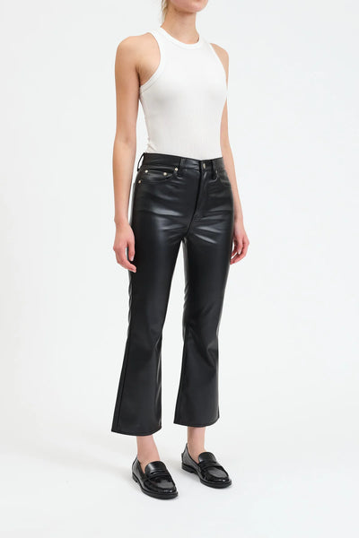 faux leather hirise crop flare