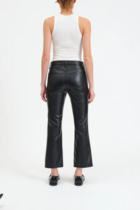 faux leather hirise crop flare