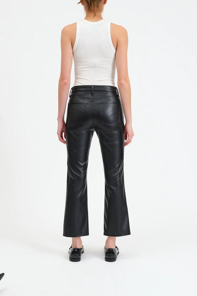 faux leather hirise crop flare
