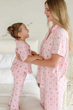 Load image into Gallery viewer, girls 2 pc flare lounge set rose plaid
