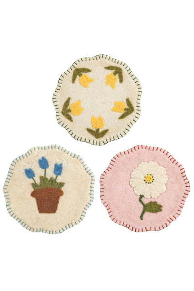 felt floral trivet