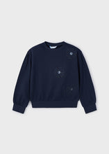 Load image into Gallery viewer, girls flower applique sweatshirt
