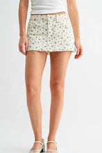 Load image into Gallery viewer, floral denim skort
