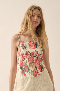 floral smocked cami