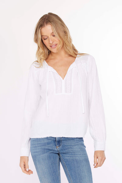 gazue lace yoke blouse