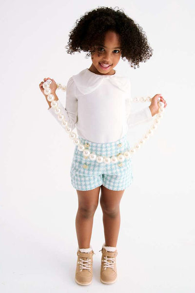 girls bow collar tee