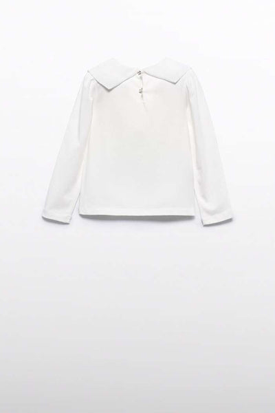 girls bow collar tee