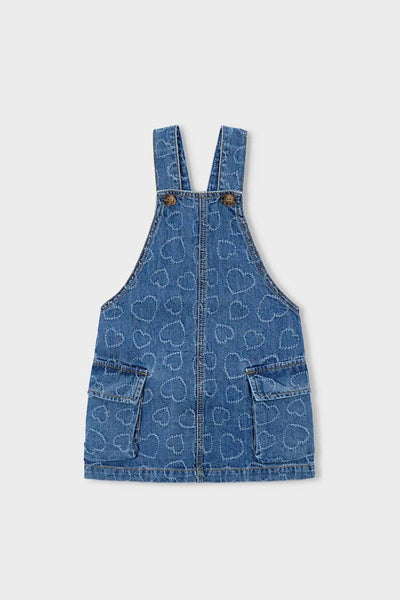 girls denim hearts overall skirt