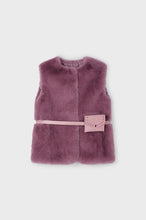 Load image into Gallery viewer, girls fur vest with belt

