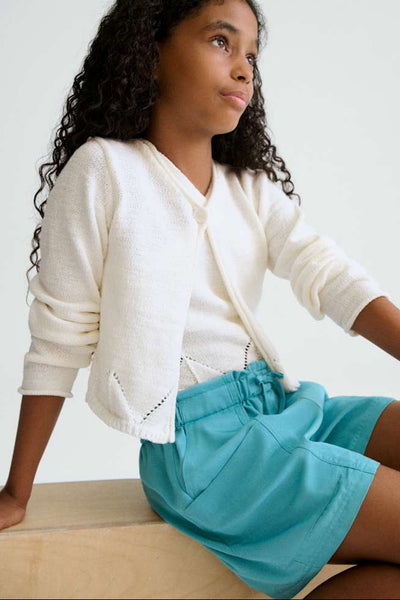 tween scallop hem cardigan