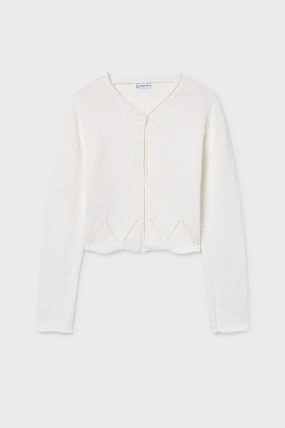tween scallop hem cardigan