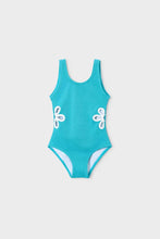 Load image into Gallery viewer, girls flower cutout swimsuit
