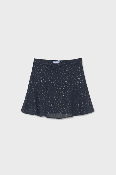 tween chiffon lurex dot skirt