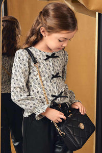 girls floral bows blouse