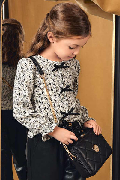 girls floral bows blouse