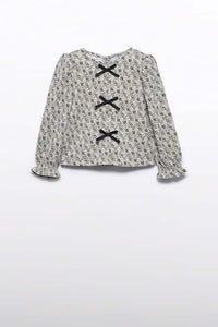 girls floral bows blouse