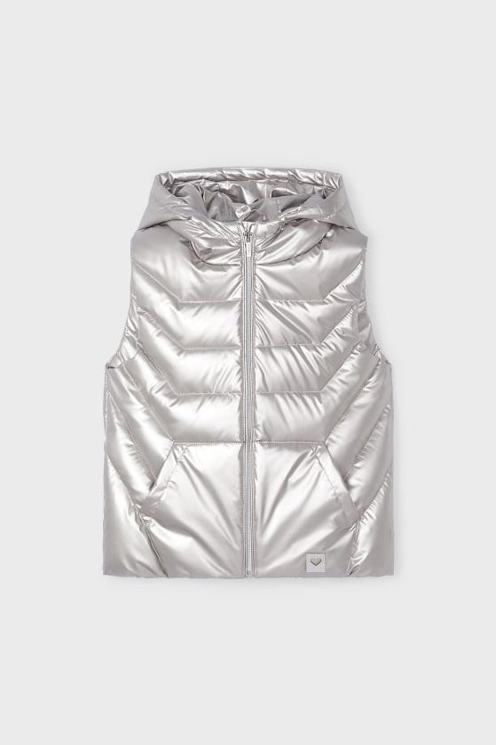 girls puffy hooded vest