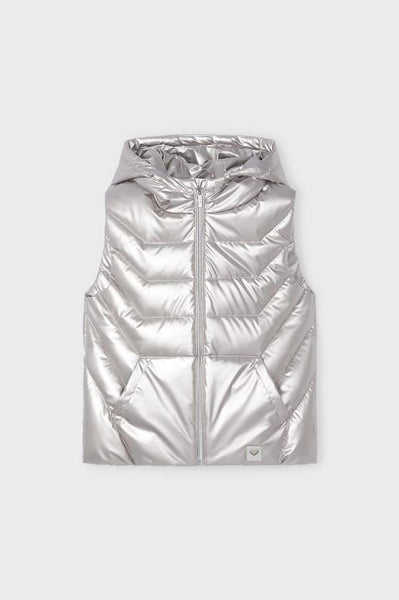 girls puffy hooded vest