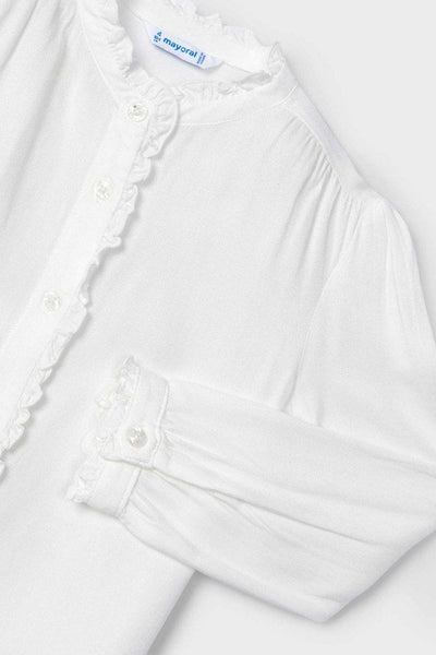 girls ruffle trim blouse