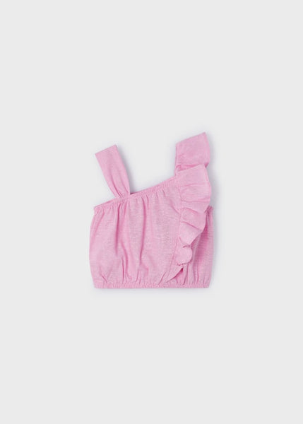 girls linen asymmetrical top