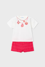 Load image into Gallery viewer, girls necklace tee + knit short set
