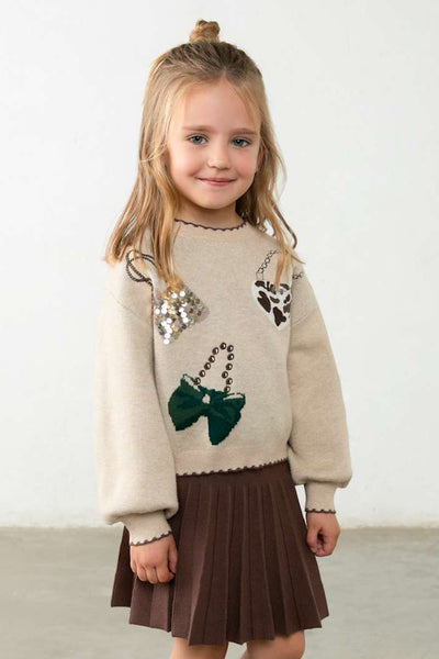 girls bags sweater + skirt set