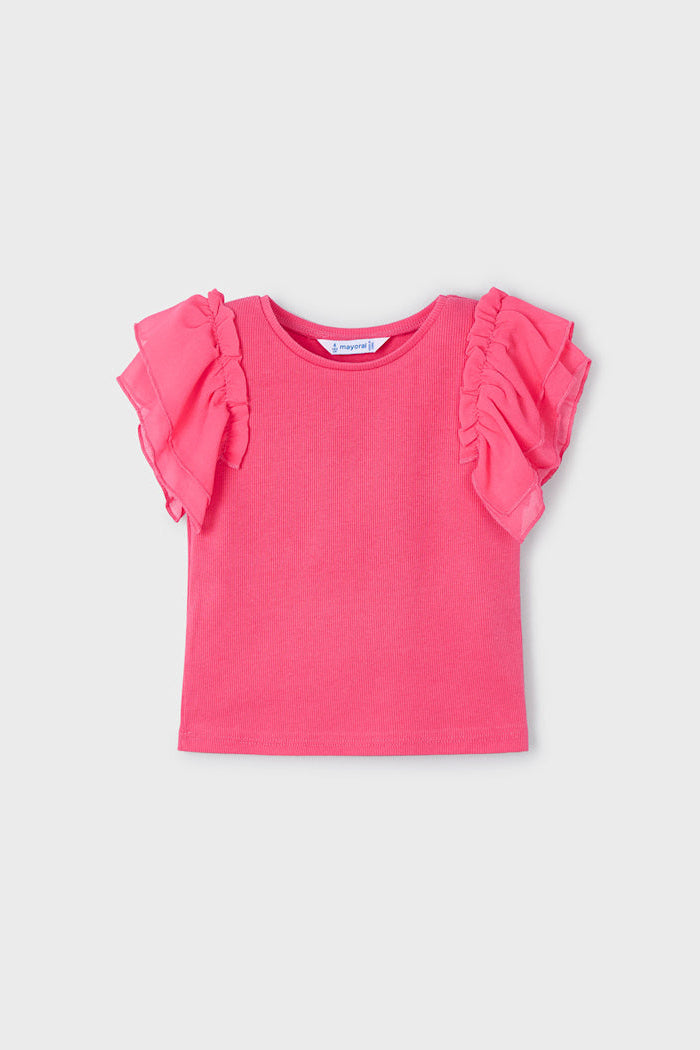 girls rib flutter top
