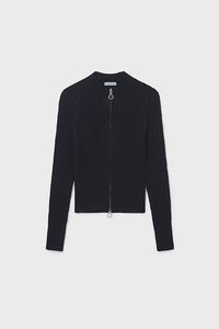 tween rib zip cardigan