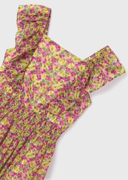 tween chiffon floral flutter dress