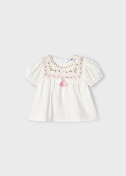 girls embroidered short sleeve