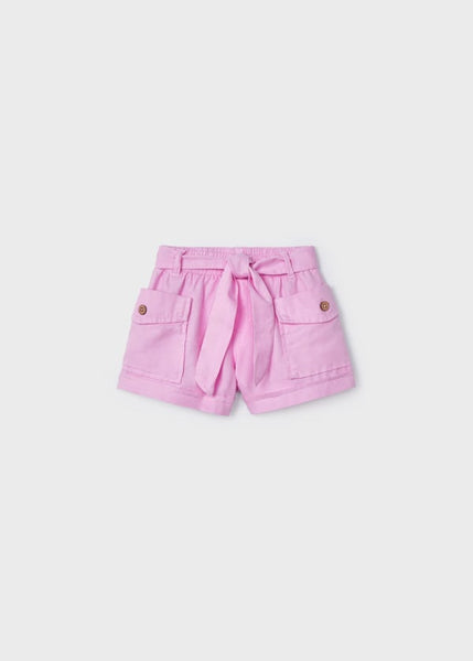 girls cargo pocket tie shorts