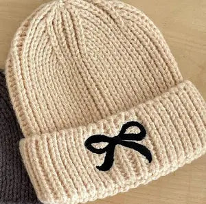 girls bow beanie