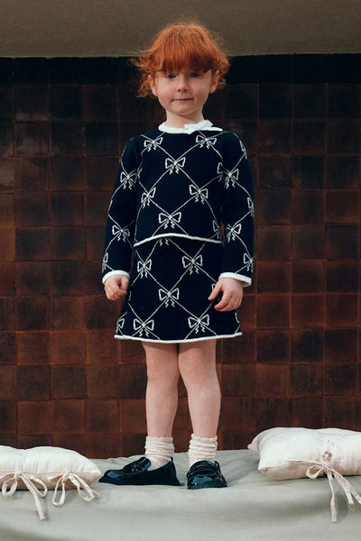 girls bow sweater + skirt set