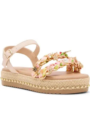 girls braided charm sandal