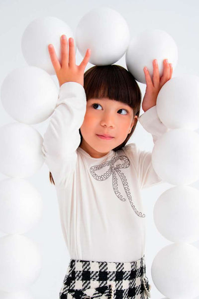 girls embellished bow tee