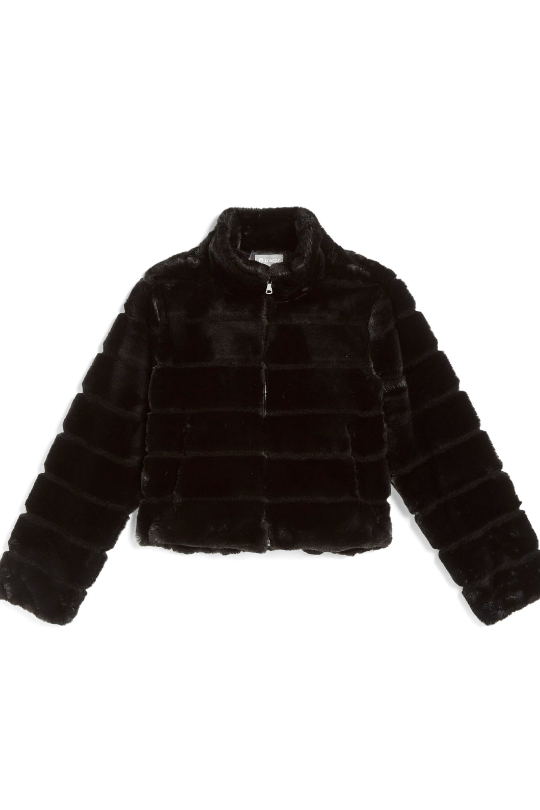 girls faux fur zip jacket