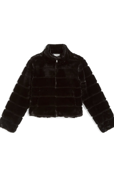 girls faux fur zip jacket