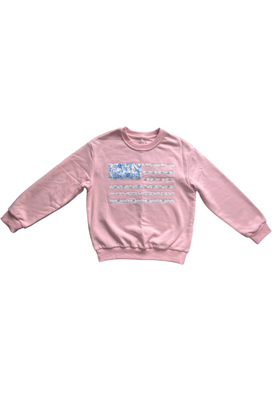 girls floral flag sweatshirt