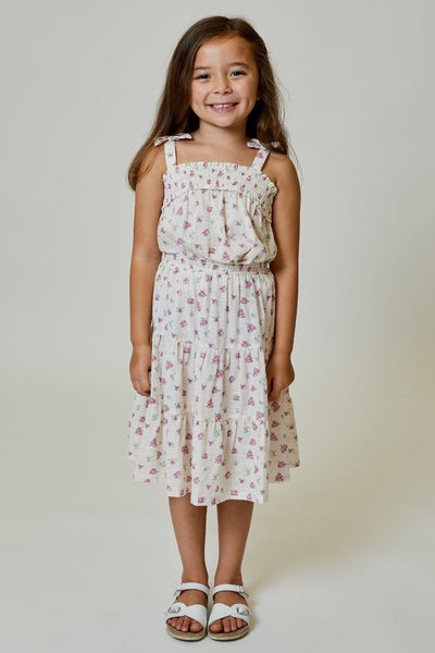 girls floral tiered maxi dress